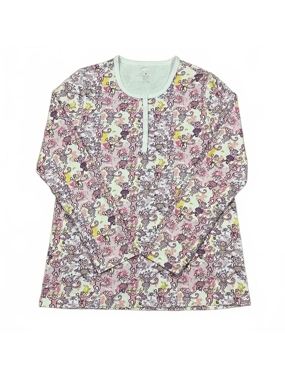 Love Shack Fancy Roller Rabbit Womens Pajama Long Sleeve Top Size Medium